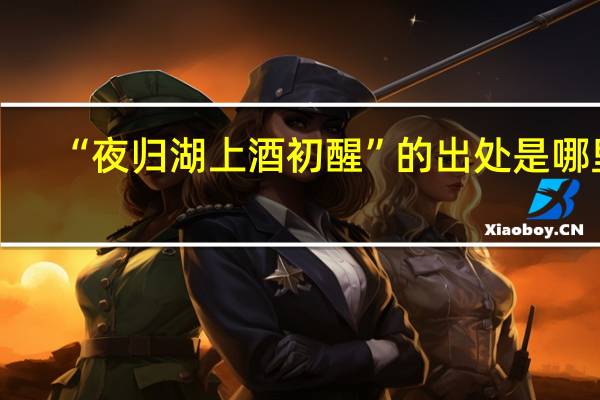 “夜归湖上酒初醒”的出处是哪里