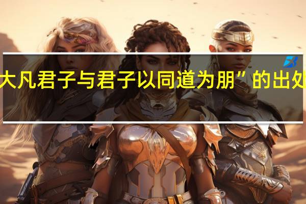 “大凡君子与君子以同道为朋”的出处是哪里