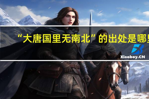 “大唐国里无南北”的出处是哪里