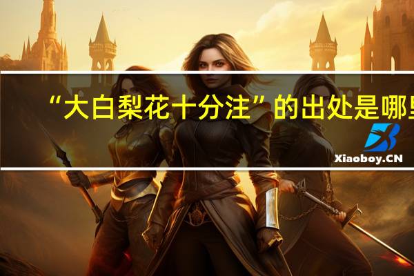 “大白梨花十分注”的出处是哪里