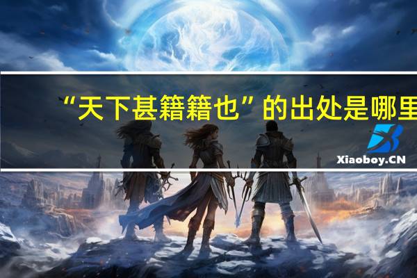 “天下甚籍籍也”的出处是哪里