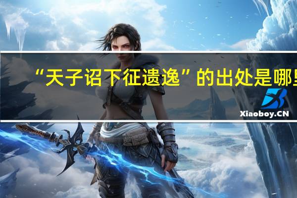 “天子诏下征遗逸”的出处是哪里