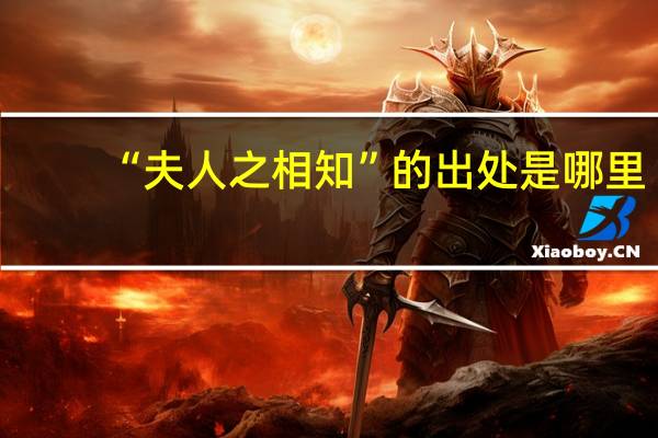 “夫人之相知”的出处是哪里