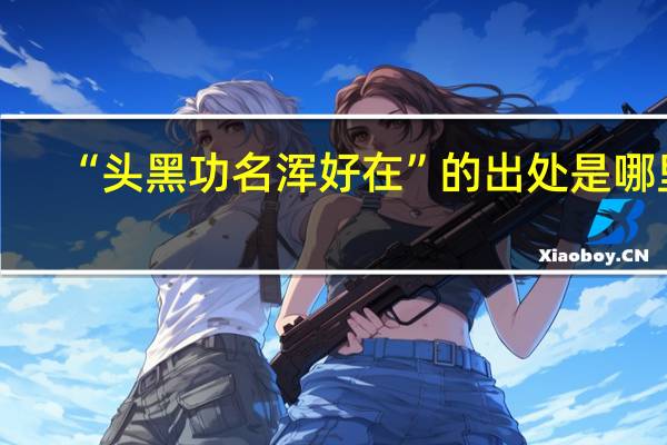 “头黑功名浑好在”的出处是哪里