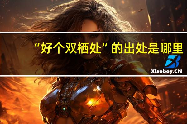 “好个双栖处”的出处是哪里