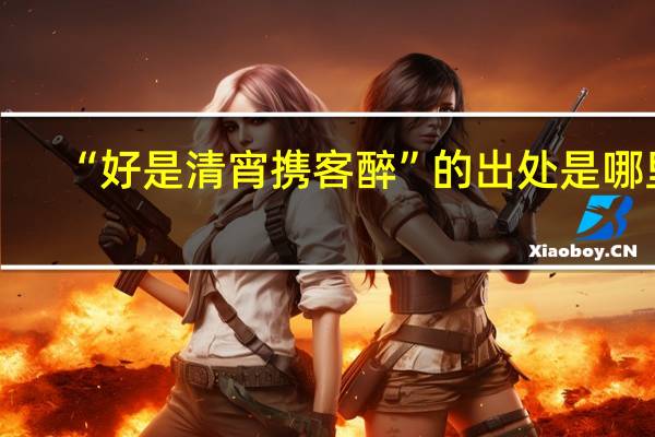 “好是清宵携客醉”的出处是哪里