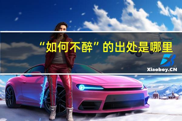 “如何不醉”的出处是哪里
