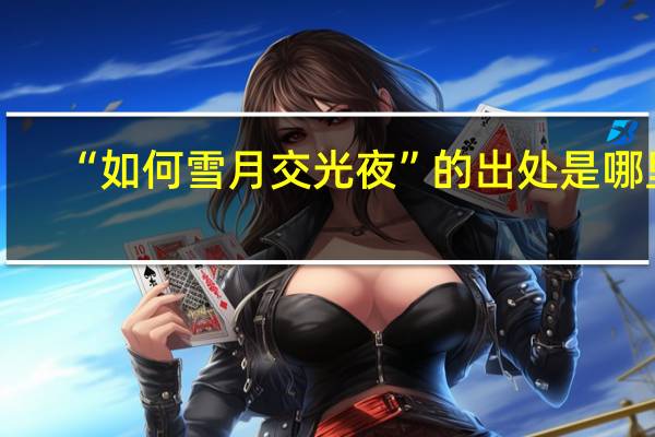 “如何雪月交光夜”的出处是哪里