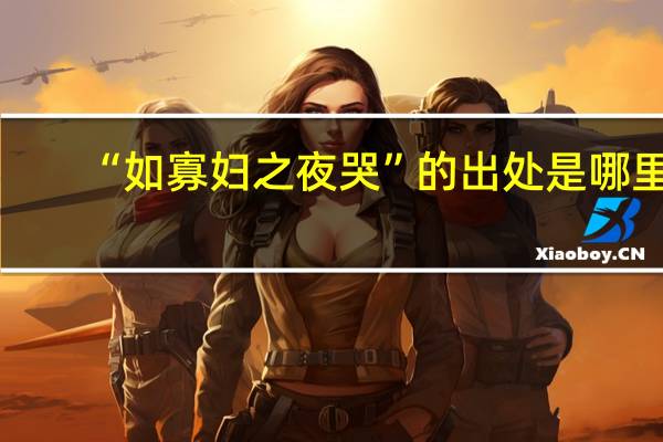 “如寡妇之夜哭”的出处是哪里