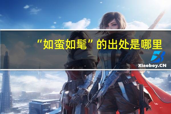 “如蛮如髦”的出处是哪里