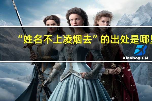 “姓名不上凌烟去”的出处是哪里