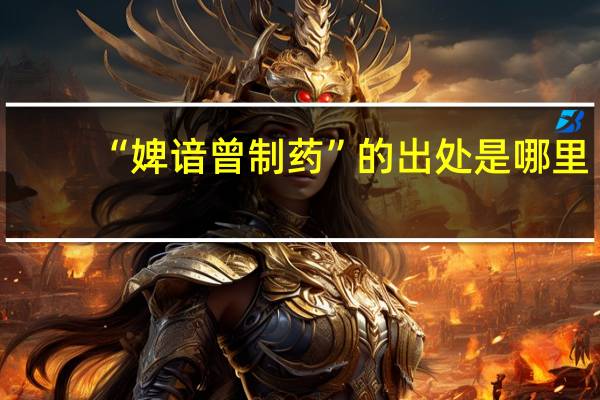 “婢谙曾制药”的出处是哪里
