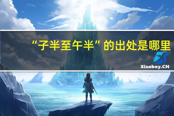 “子半至午半”的出处是哪里