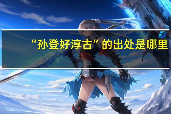 “孙登好淳古”的出处是哪里