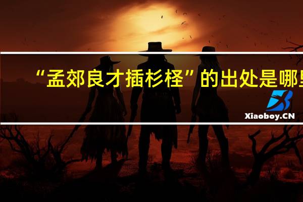 “孟郊良才插杉柽”的出处是哪里