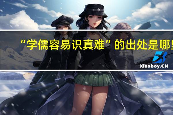 “学儒容易识真难”的出处是哪里
