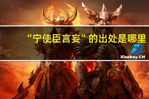 “宁使臣言妄”的出处是哪里