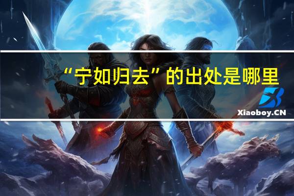 “宁如归去”的出处是哪里