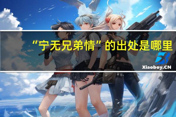 “宁无兄弟情”的出处是哪里