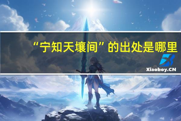 “宁知天壤间”的出处是哪里