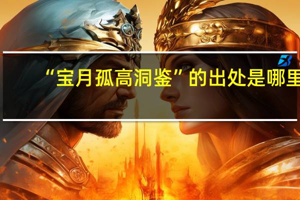 “宝月孤高洞鉴”的出处是哪里