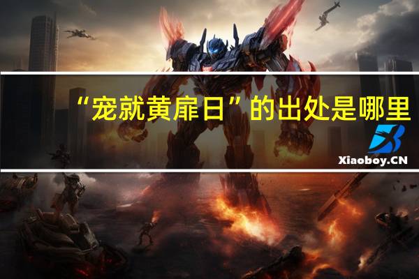 “宠就黄扉日”的出处是哪里