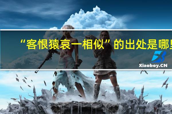 “客恨猿哀一相似”的出处是哪里