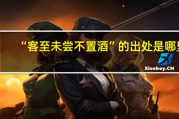 “客至未尝不置酒”的出处是哪里