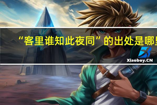 “客里谁知此夜同”的出处是哪里