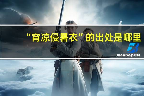 “宵凉侵暑衣”的出处是哪里