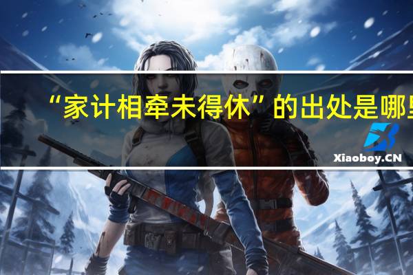 “家计相牵未得休”的出处是哪里