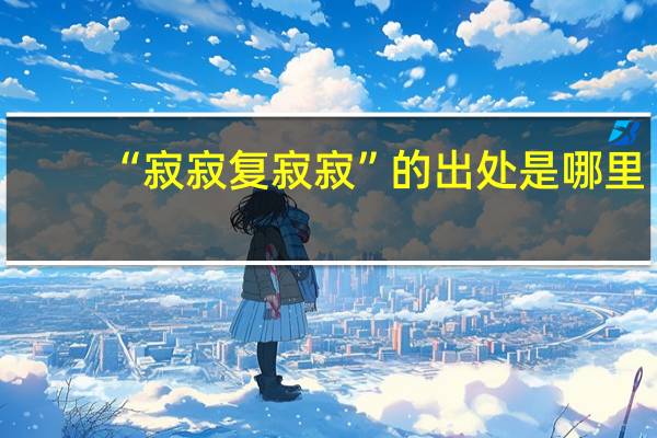 “寂寂复寂寂”的出处是哪里