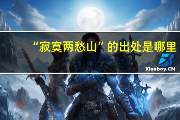 “寂寞两愁山”的出处是哪里