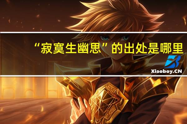 “寂寞生幽思”的出处是哪里