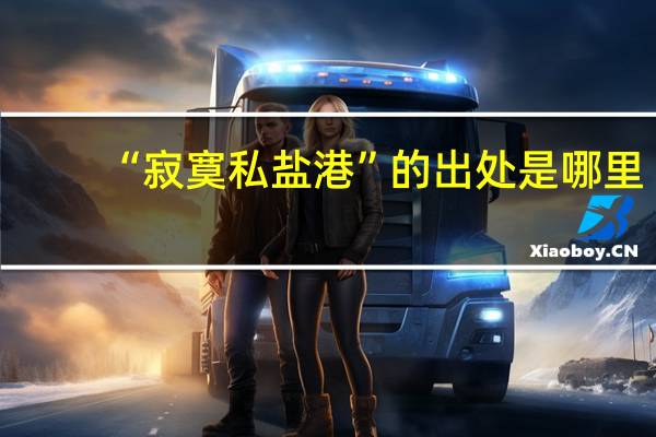 “寂寞私盐港”的出处是哪里