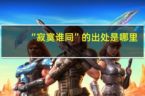 “寂寞谁同”的出处是哪里