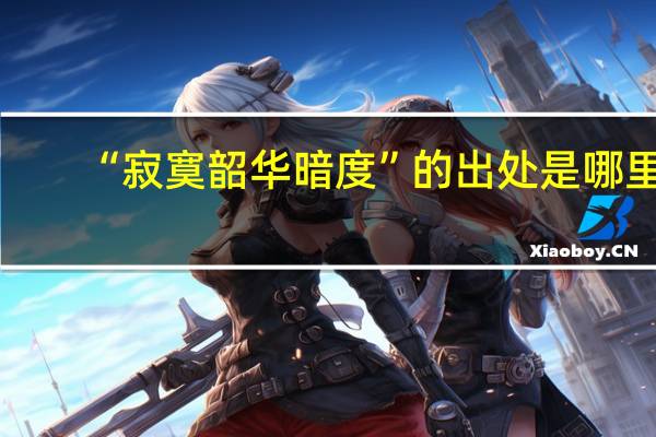 “寂寞韶华暗度”的出处是哪里
