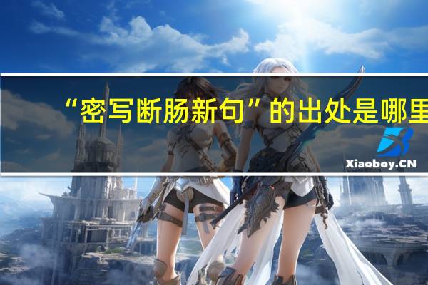 “密写断肠新句”的出处是哪里