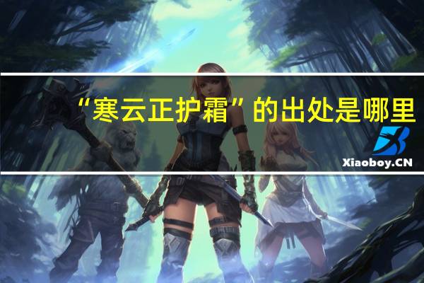 “寒云正护霜”的出处是哪里