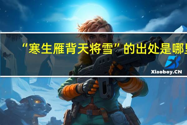 “寒生雁背天将雪”的出处是哪里