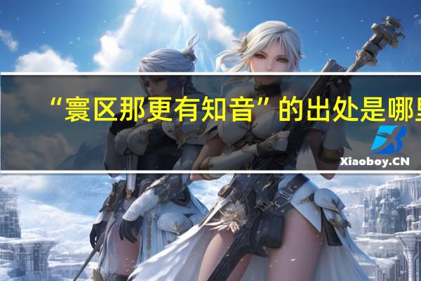 “寰区那更有知音”的出处是哪里