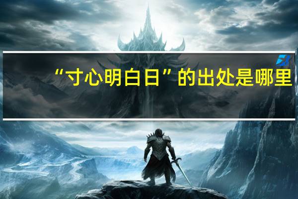 “寸心明白日”的出处是哪里