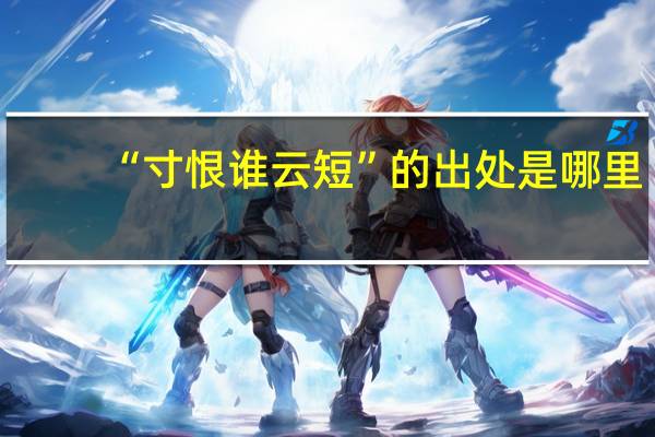 “寸恨谁云短”的出处是哪里