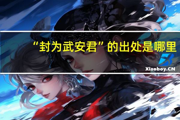“封为武安君”的出处是哪里