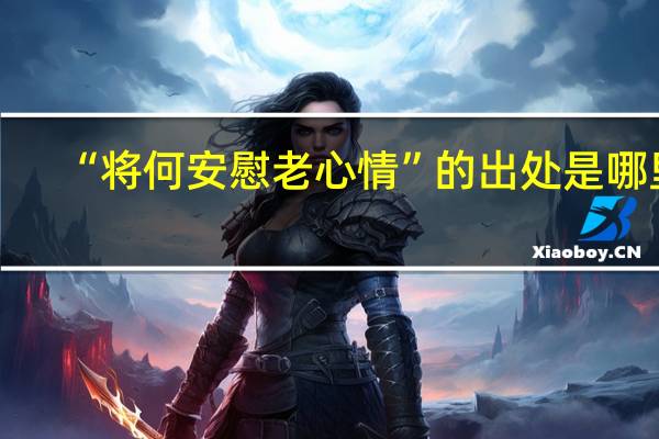 “将何安慰老心情”的出处是哪里