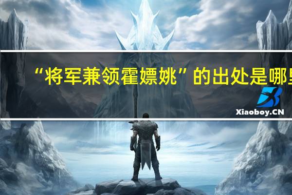 “将军兼领霍嫖姚”的出处是哪里
