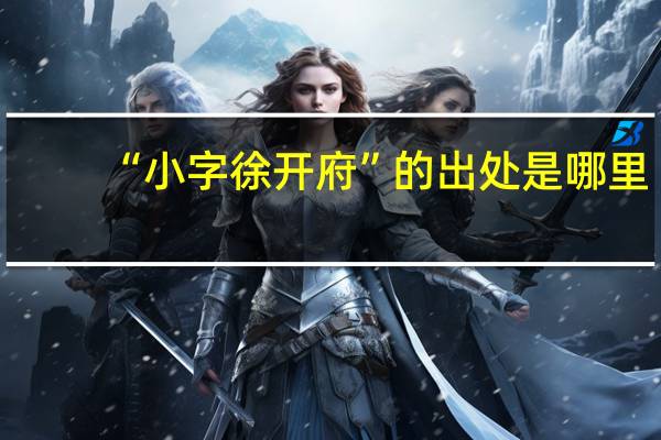 “小字徐开府”的出处是哪里