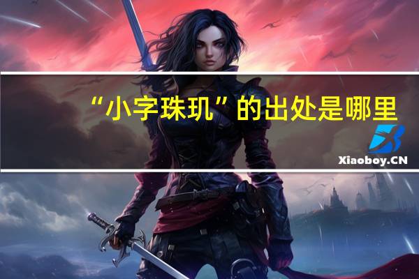 “小字珠玑”的出处是哪里