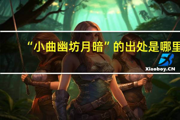 “小曲幽坊月暗”的出处是哪里
