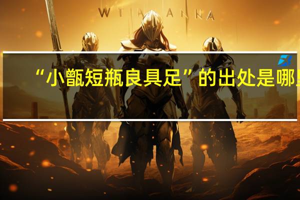 “小甑短瓶良具足”的出处是哪里